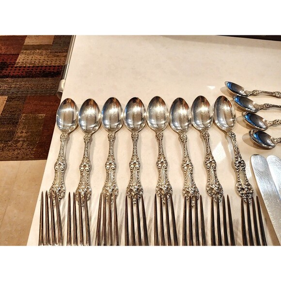Old Orange Blossom by Alvin Sterling Silver Flatware Set Service 39 pcs - Picture 4 of 10